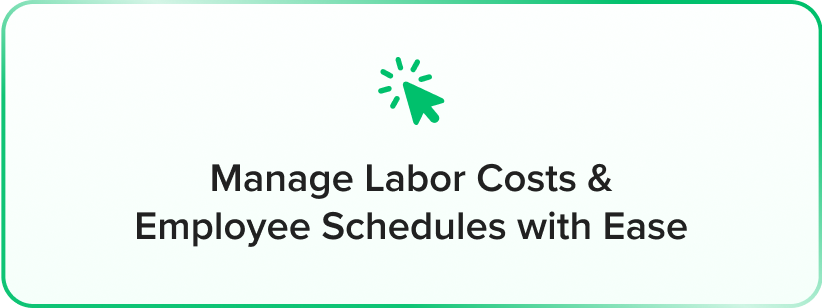 a green square with the words manage jobs and employee schedules