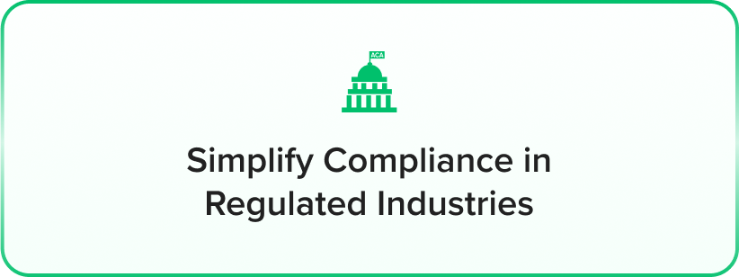 a green square with the words simply compliance regulatory industriess