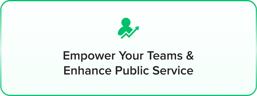 a green square with the words, emer your teams and enac public service