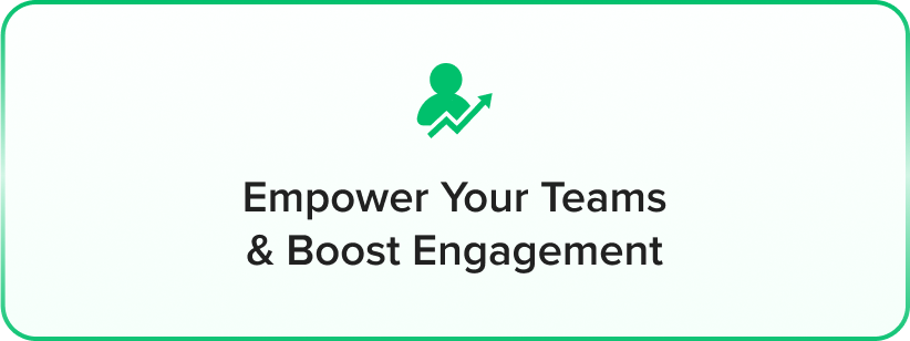 a green square with the words emer your team and a green arrow