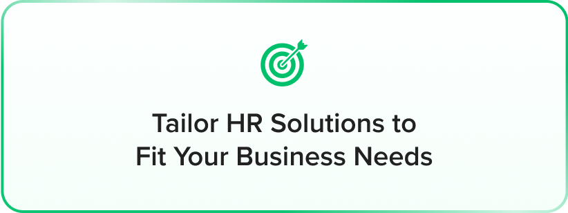 a green square with the words tailor solutions to your business needs