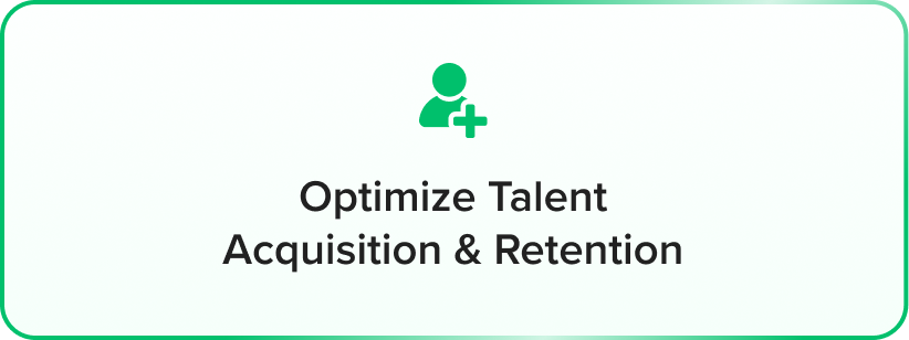a green square with the words online talent acquisition and retention