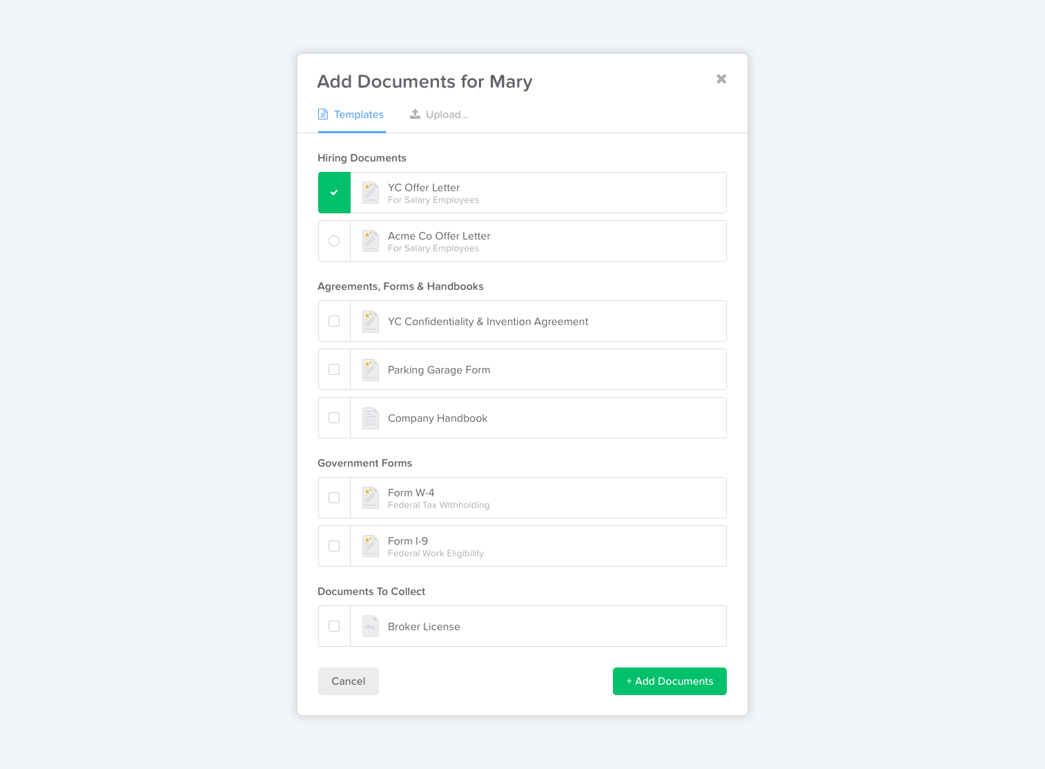 the add button in the add button menu