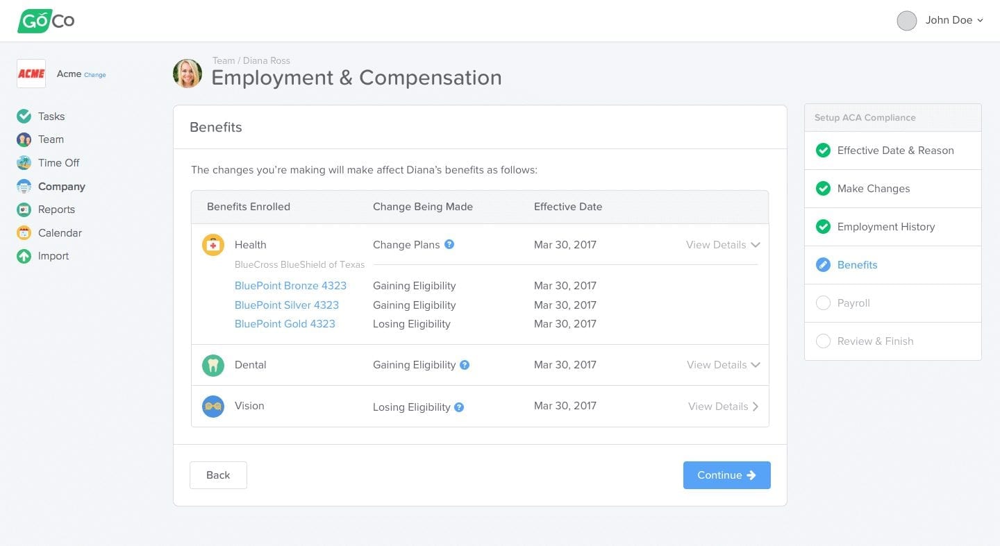 a screenshote dashboard showing the employee profile and employee profile
