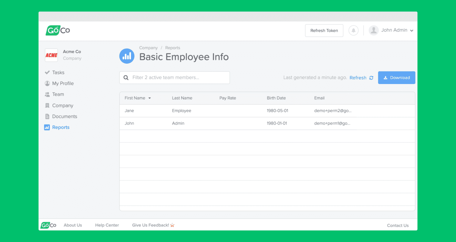 the basic employee profile in the employee profile