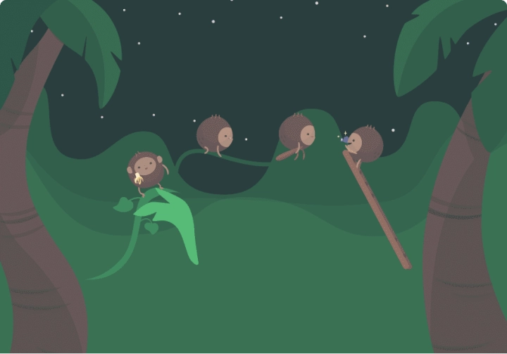 a cartoon character in a green dress is standing in the middle of a forest