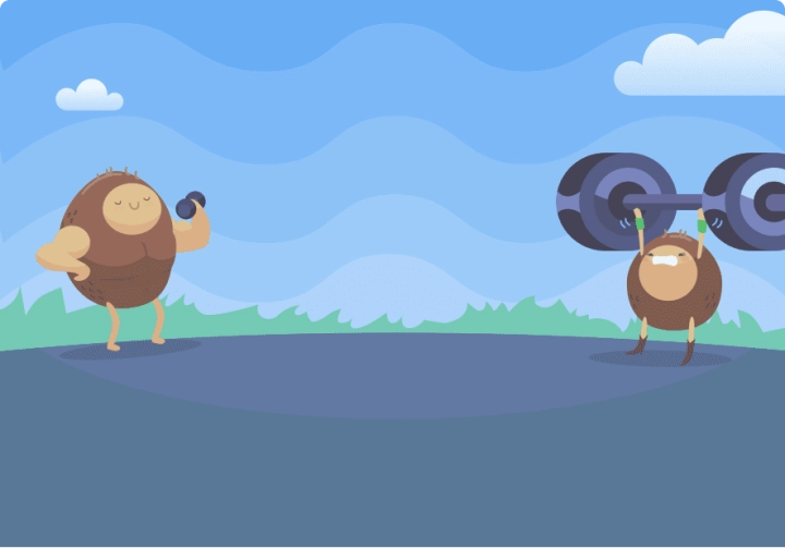 two sheeps are standing in the middle of a field