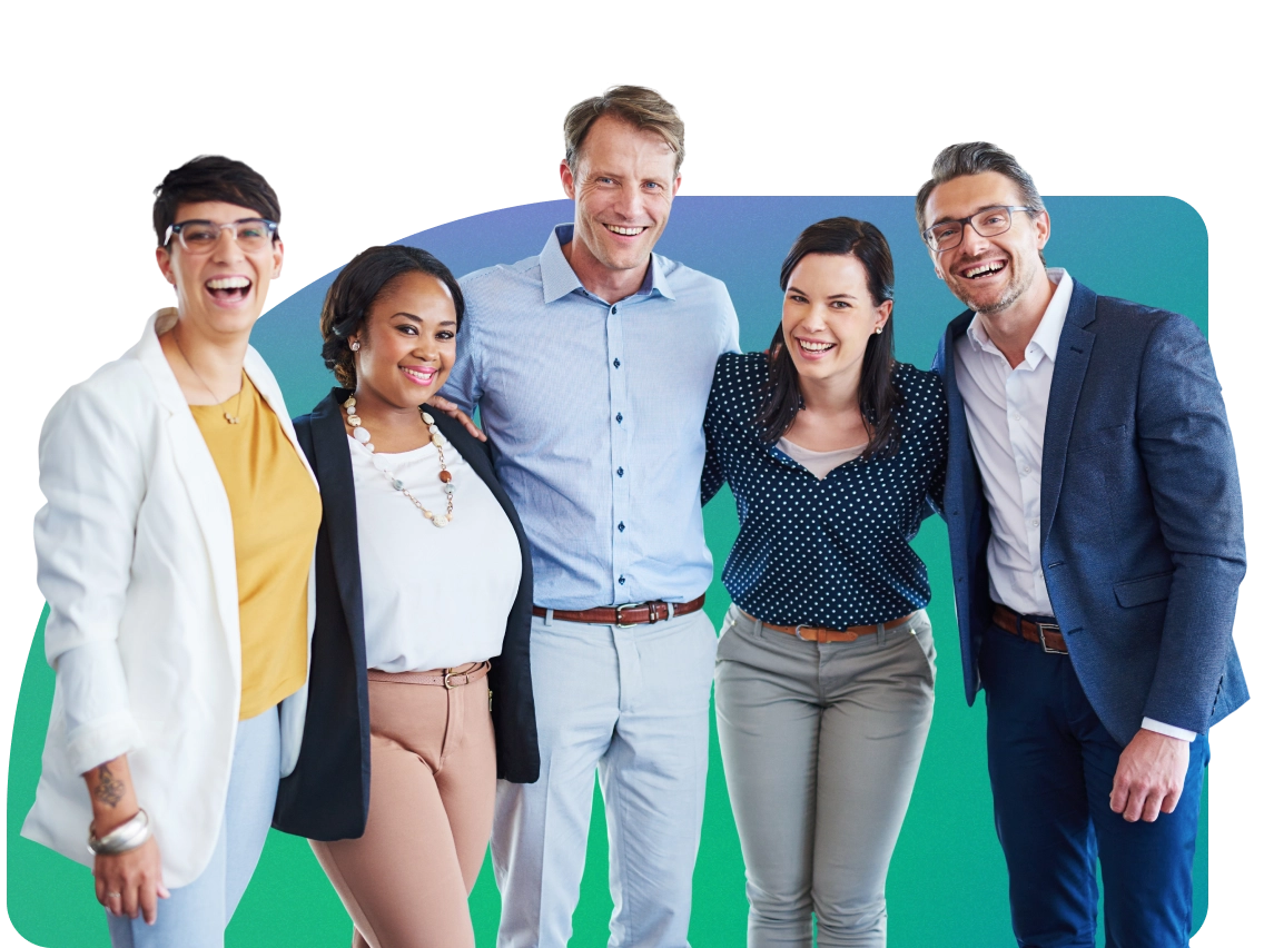 a group of people standing together