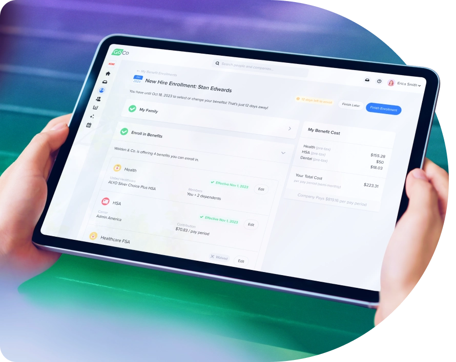 a person holding a tablet with a payment screen