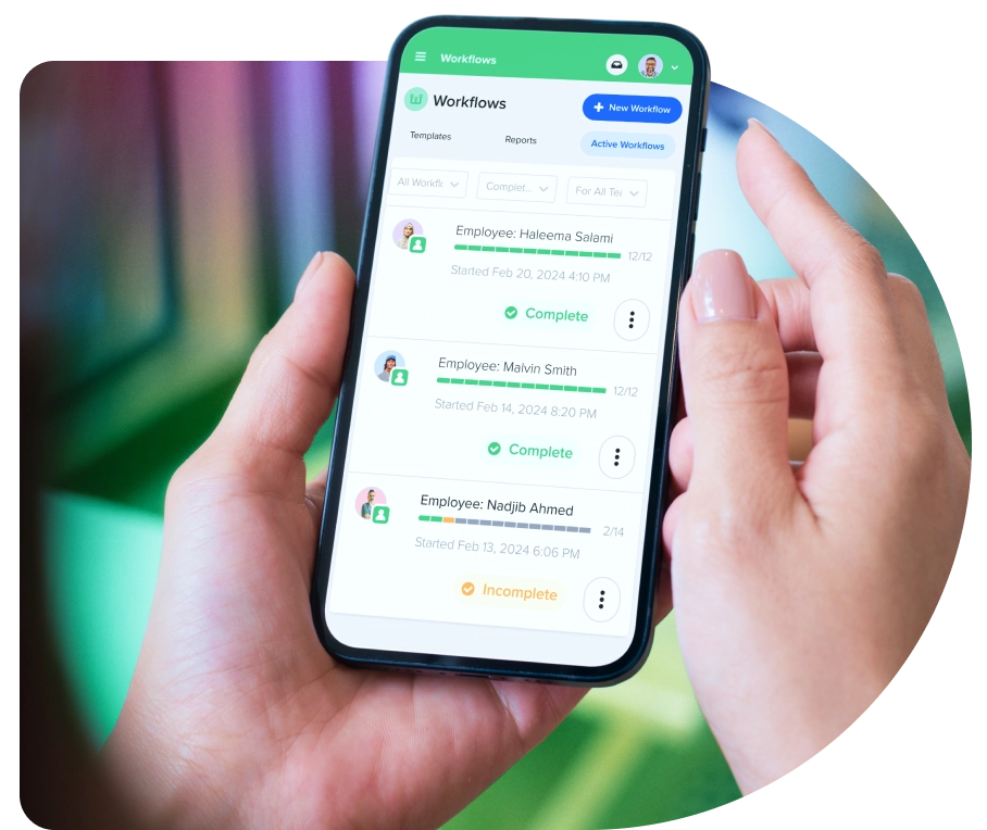 a person holding a phone with the app on it