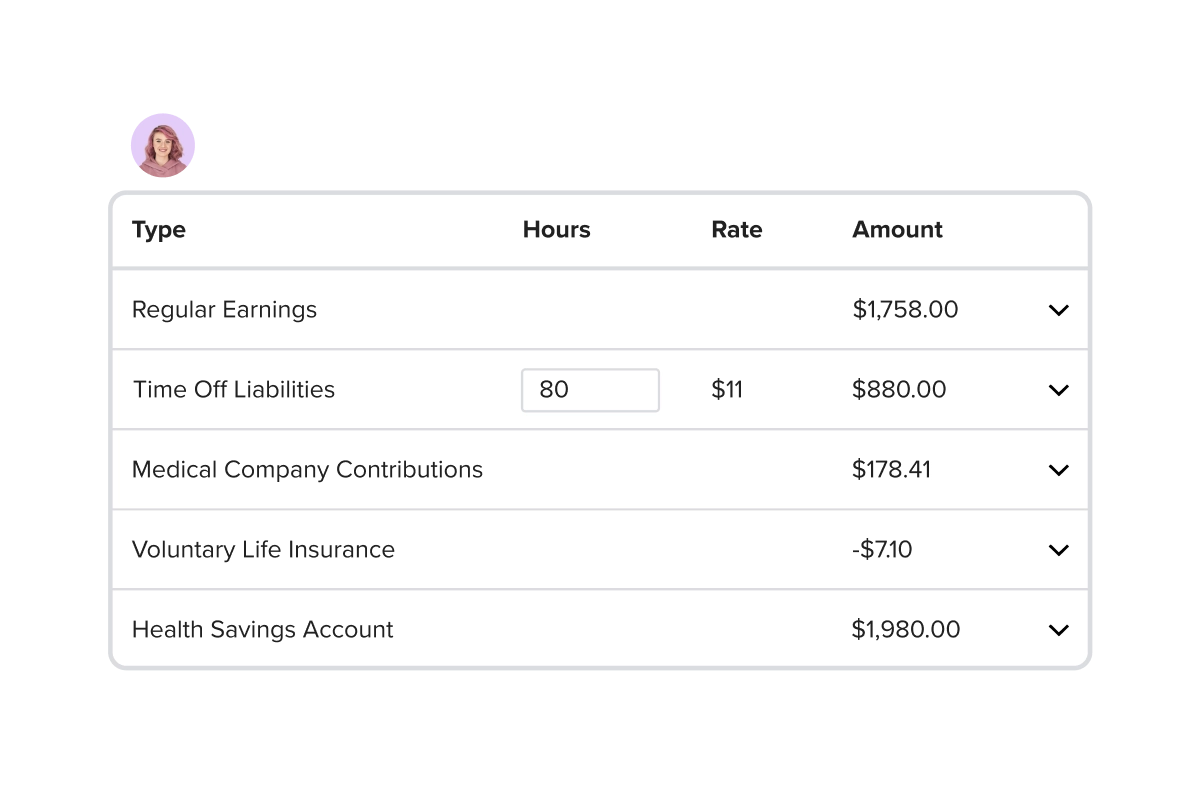 a screenshote account with a check