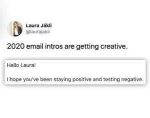 a screenshot of a woman with a white shirt and a black shirt