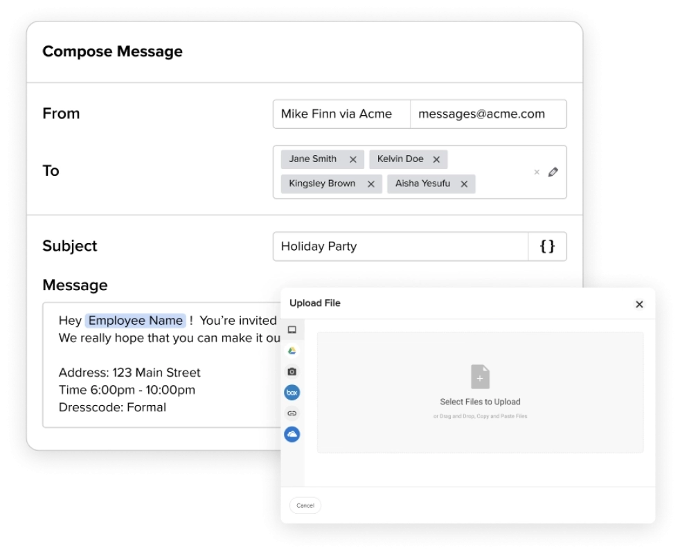 two screens showing the message message and the message message