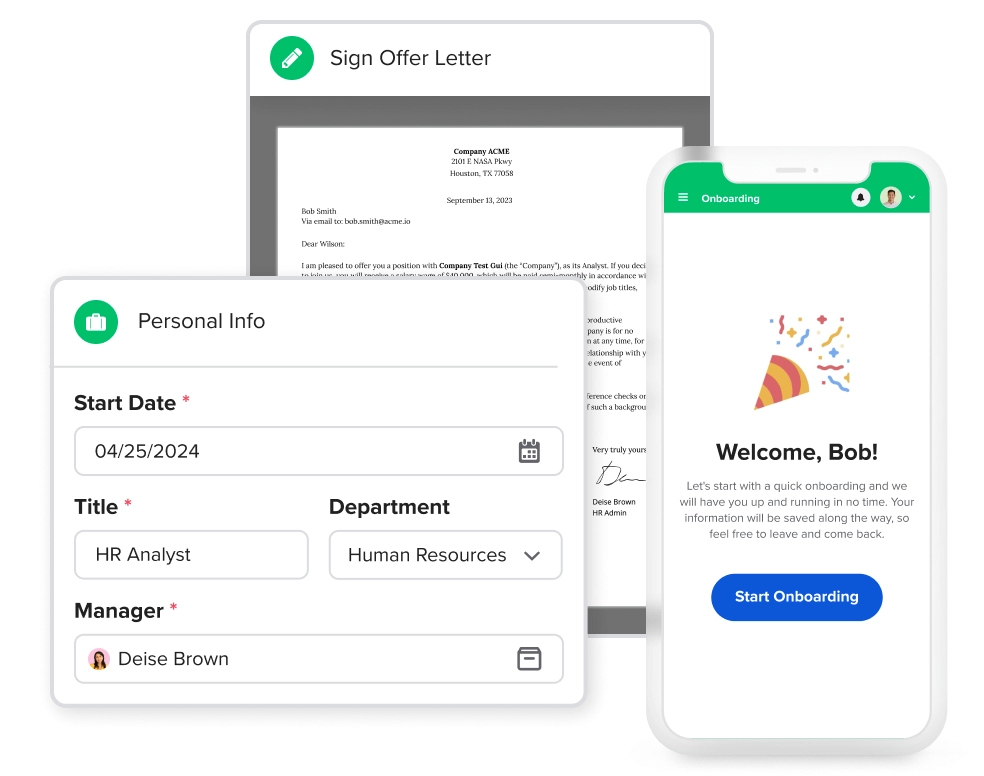 a phone and a tablet with the signup button on it