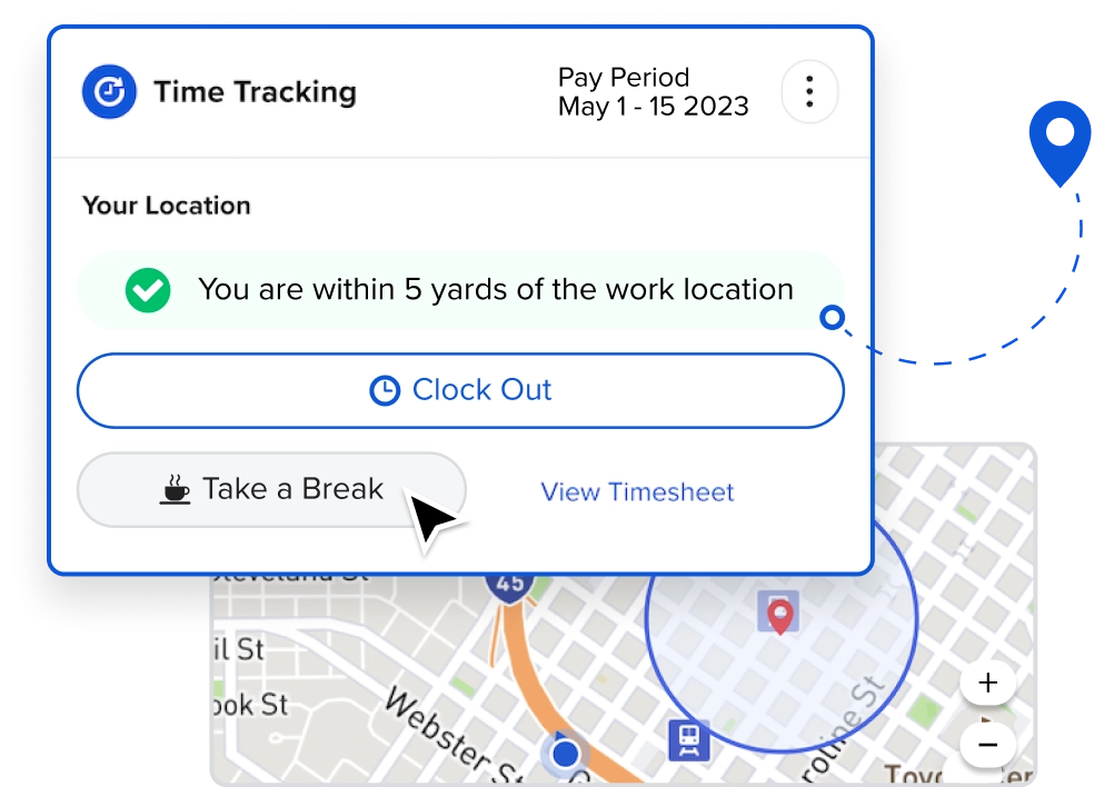 a screenshote with the time tracking button highlighted
