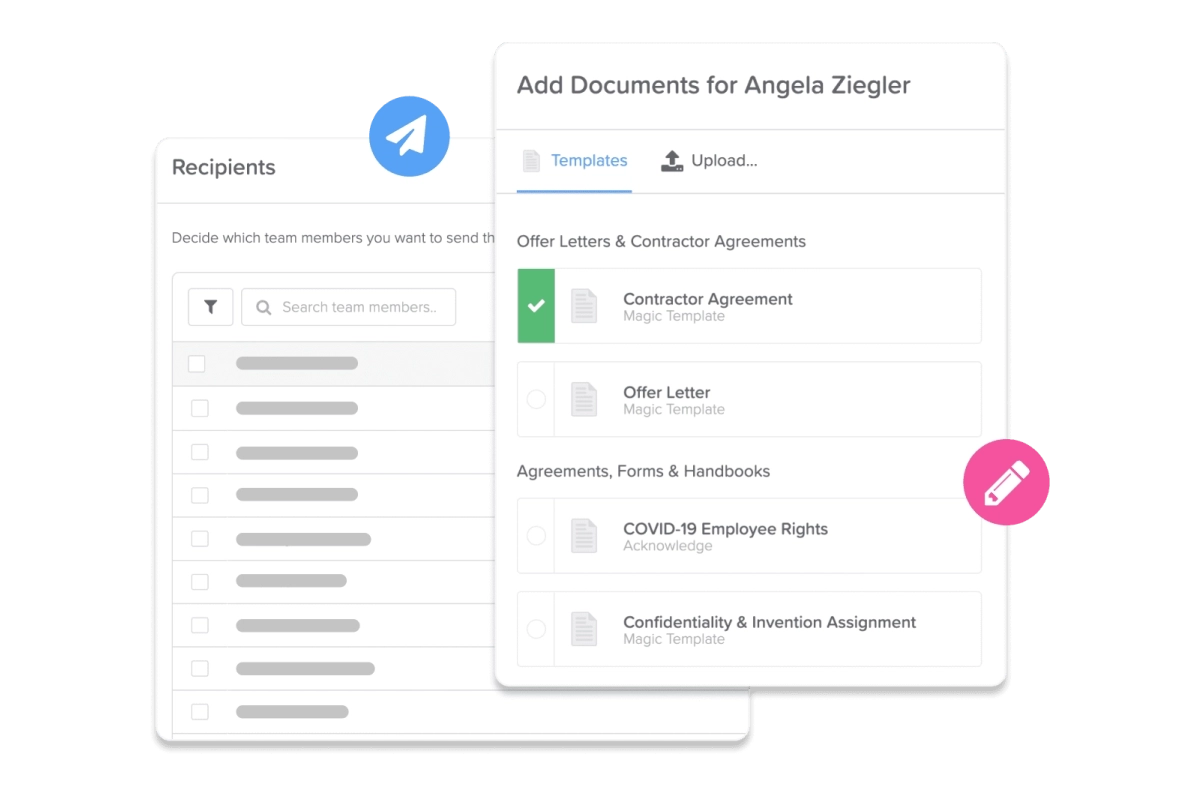 the add document wizard