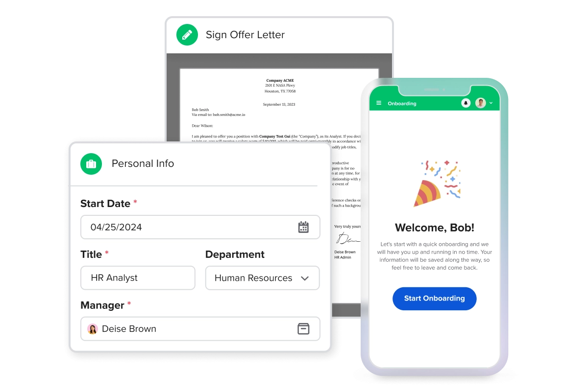 a phone and a smartphone screen with the welcome screen on it
