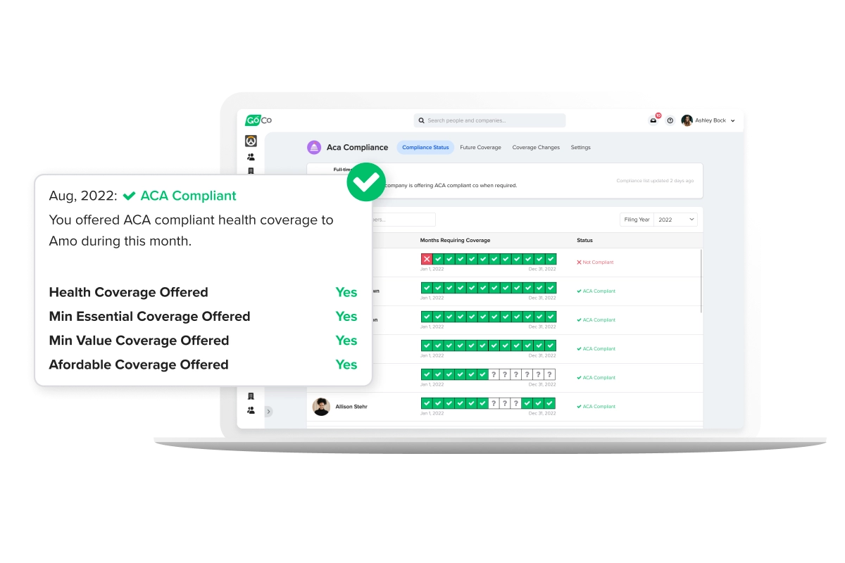 a laptop with the text, ' your aca compliant health app '