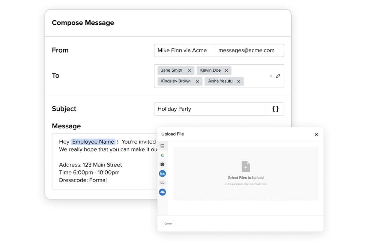 two screens showing the message message and the message message