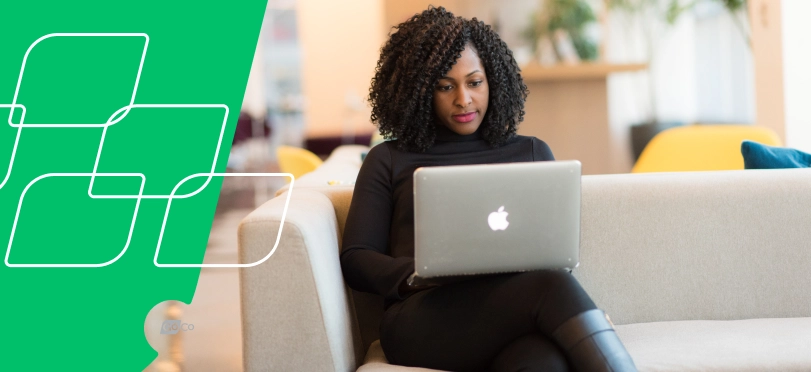 An hr manager working on her laptop to find candidates to add to her team
