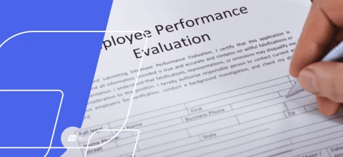 a person signing a paper with the words plove performance evaluation