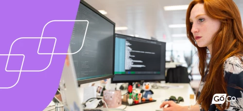 a senior software engineer working from the office