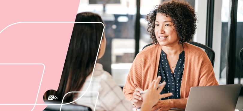 a hiring manager and a candidate speaking during a recorded job interview