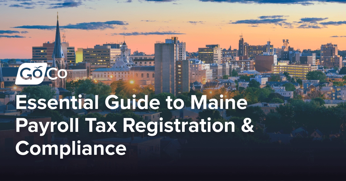 The skyline of Portland, Maine at dawn.