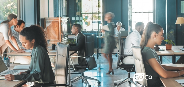 people working in an office